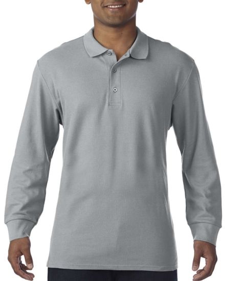 Gildan PREMIUM COTTON ADULT LONG SLEEVE DOUBLE PIQU POLO