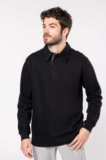 Kariban FRENCH RIB - LONG-SLEEVED RIBBED POLO SHIRT