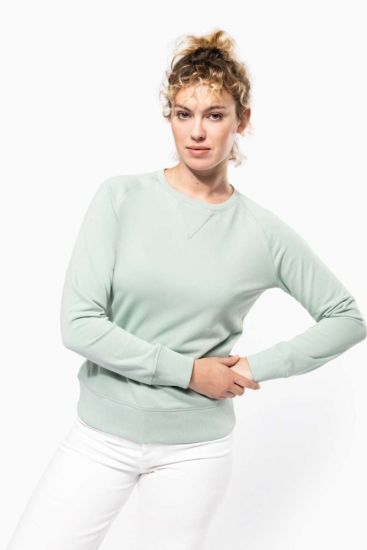 Kariban LADIES ORGANIC COTTON CREW NECK RAGLAN SLEEVE SWEATSHIRT