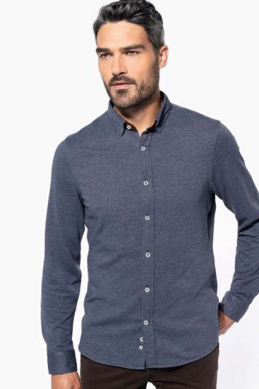 Kariban LONG-SLEEVED JACQUARD KNIT SHIRT