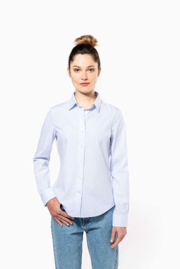 Kariban LADIES LONG-SLEEVED COTTON POPLIN SHIRT