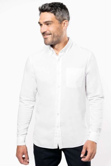 Kariban LONG-SLEEVED WASHED OXFORD COTTON SHIRT