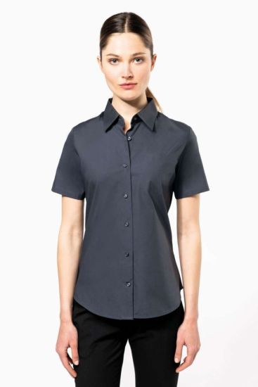 Kariban LADIES’ SHORT-SLEEVED COTTON/ELASTANE SHIRT