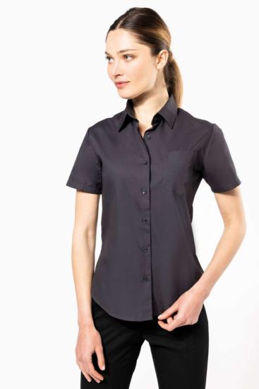 Kariban LADIES’ SHORT-SLEEVED COTTON POPLIN SHIRT