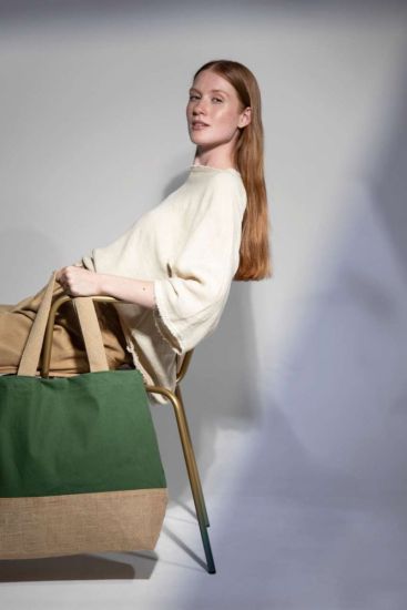 Kimood CANVAS & JUTE HOLD-ALL SHOPPER BAG