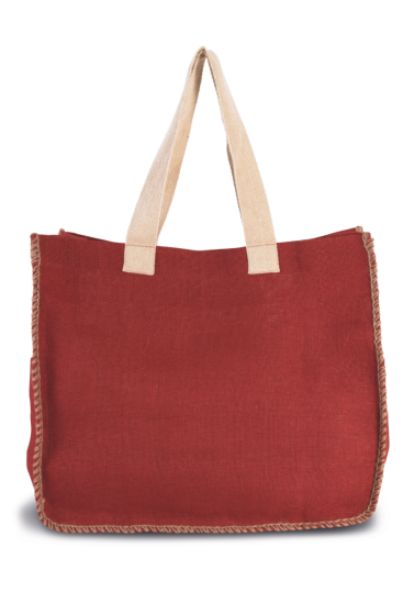 Kimood JUTE BAG WITH CONTRAST STITCHING