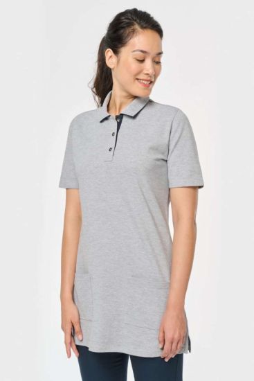 Designed To Work LADIES SHORT-SLEEVED LONGLINE POLO SHIRT