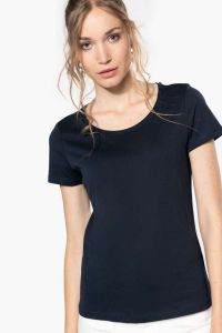  Kariban LADIES' SHORT-SLEEVED ORGANIC T-SHIRT WITH RAW EDGE NECKLINE