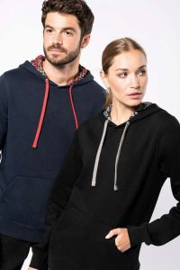  Kariban UNISEX CONTRAST PATTERNED HOODED SWEATSHIRT