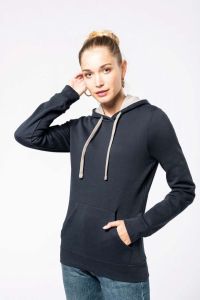  Kariban LADIES CONTRAST HOODED SWEATSHIRT