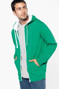  Kariban MEN'S CONTRAST HOODED FULL ZIP SWEATSHIRT