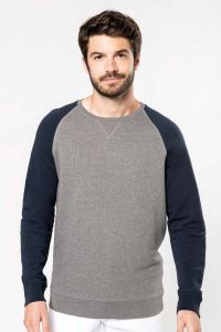  Kariban MEN'S TWO-TONE ORGANIC CREW NECK RAGLAN SLEEVE SWEATSHIRT