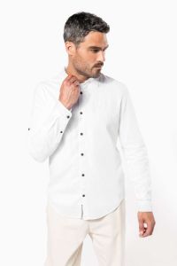  Kariban MEN'S LONG SLEEVE LINEN AND COTTON SHIRT