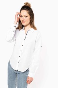  Kariban LADIES' LONG SLEEVE LINEN AND COTTON SHIRT