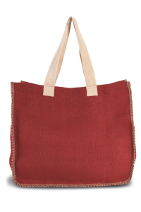  Kimood JUTE BAG WITH CONTRAST STITCHING