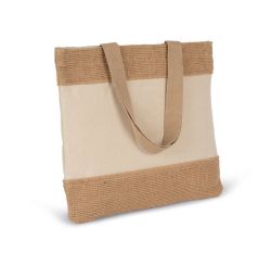  Kimood SHOPPING BAG IN COTTON AND WOVEN JUTE THREADS