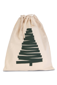  Kimood COTTON BAG WITH CHRISTMAS TREE DESIGN AND DRAWCORD CLOSURE