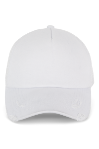  K-UP DESTROYED COTTON 5 PANEL TRUCKER WITH SOFT FRONT PANEL