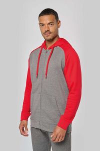  Proact UNISEX TWO-TONE ZIPPED HOODED FLEECE JACKET