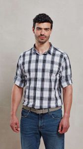  Premier 'GINMILL' CHECK - MEN'S LONG SLEEVE COTTON SHIRT