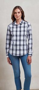  Premier 'GINMILL' CHECK - WOMEN'S LONG SLEEVE COTTON SHIRT